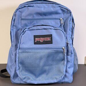 Jansport Backpack Purple  6 Pockets 100% Polyester 18” Pre-Owned w/ Flaws